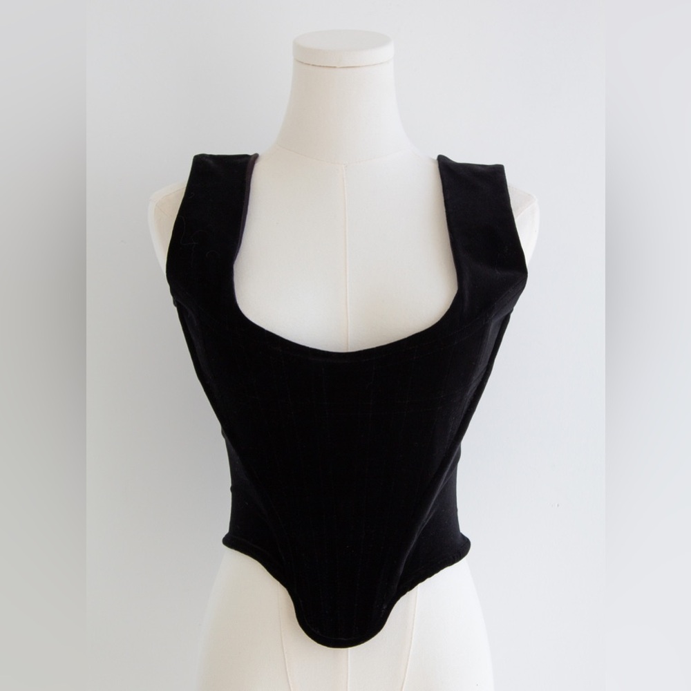 Vivienne Westwood Gold Label Vintage Black Velvet 90s Corset - Picture 3 of 11
